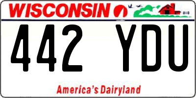 WI license plate 442YDU
