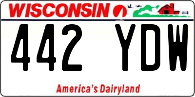 WI license plate 442YDW