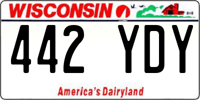 WI license plate 442YDY