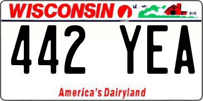 WI license plate 442YEA