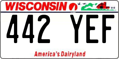 WI license plate 442YEF