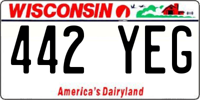 WI license plate 442YEG