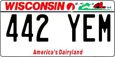 WI license plate 442YEM