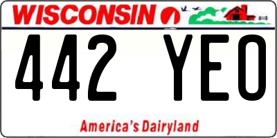 WI license plate 442YEO