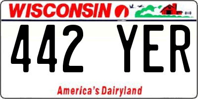 WI license plate 442YER