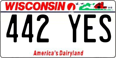 WI license plate 442YES