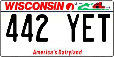 WI license plate 442YET
