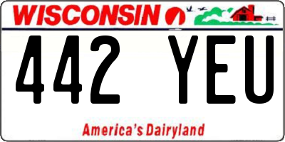 WI license plate 442YEU