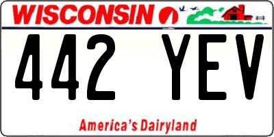 WI license plate 442YEV