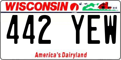 WI license plate 442YEW