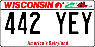 WI license plate 442YEY