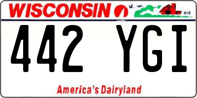 WI license plate 442YGI