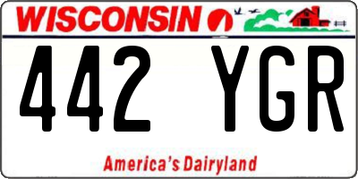 WI license plate 442YGR