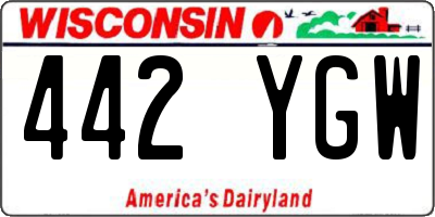 WI license plate 442YGW