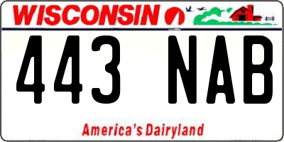 WI license plate 443NAB