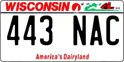 WI license plate 443NAC