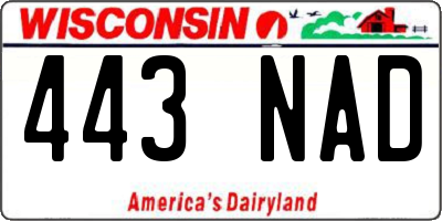 WI license plate 443NAD