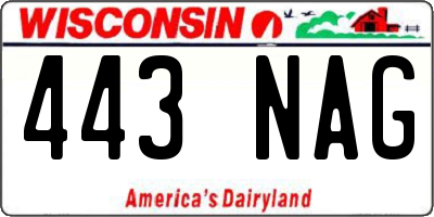 WI license plate 443NAG