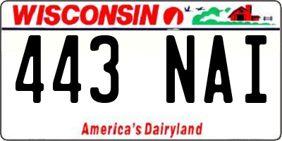 WI license plate 443NAI