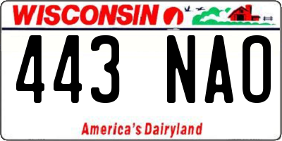 WI license plate 443NAO