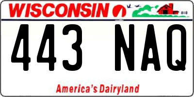 WI license plate 443NAQ