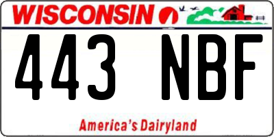 WI license plate 443NBF