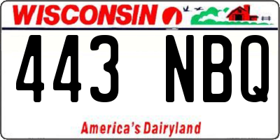 WI license plate 443NBQ