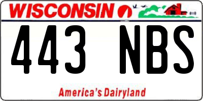 WI license plate 443NBS