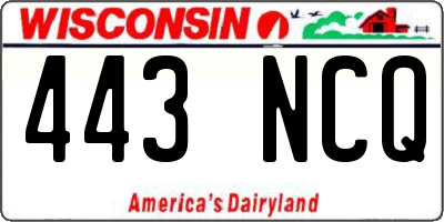 WI license plate 443NCQ
