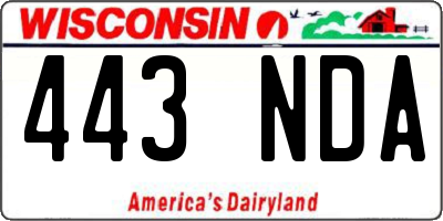 WI license plate 443NDA