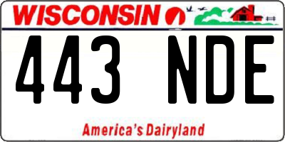 WI license plate 443NDE