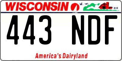 WI license plate 443NDF