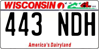 WI license plate 443NDH