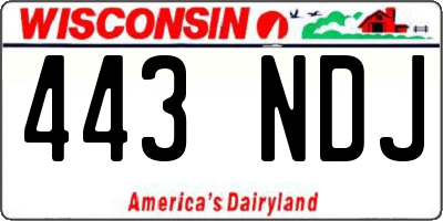 WI license plate 443NDJ