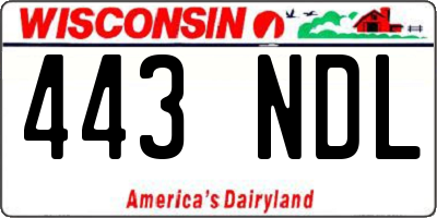 WI license plate 443NDL