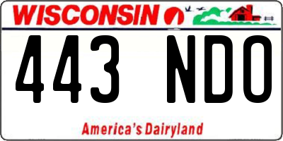 WI license plate 443NDO