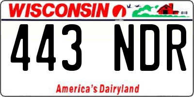 WI license plate 443NDR
