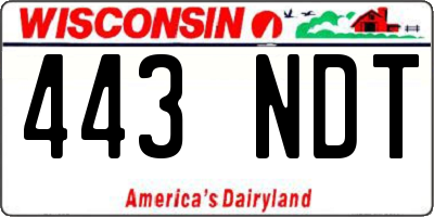 WI license plate 443NDT