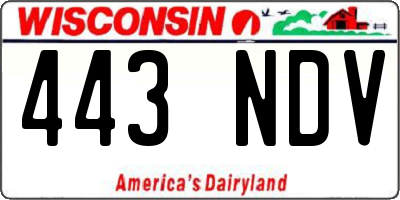 WI license plate 443NDV