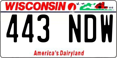WI license plate 443NDW