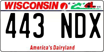 WI license plate 443NDX