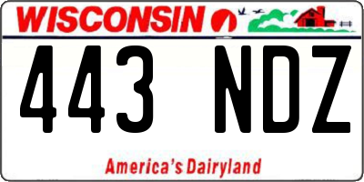 WI license plate 443NDZ