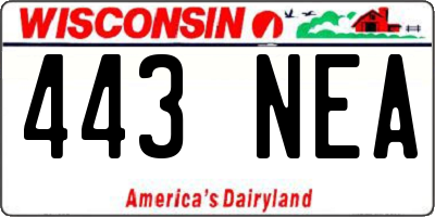 WI license plate 443NEA
