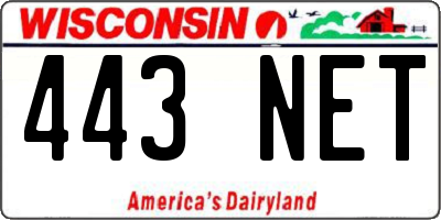WI license plate 443NET