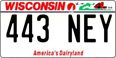 WI license plate 443NEY
