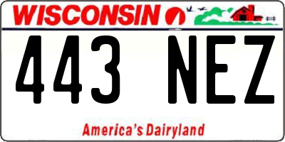 WI license plate 443NEZ