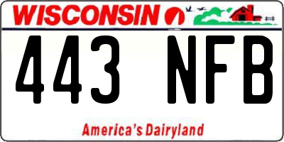 WI license plate 443NFB