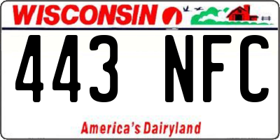 WI license plate 443NFC