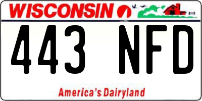 WI license plate 443NFD