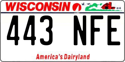 WI license plate 443NFE